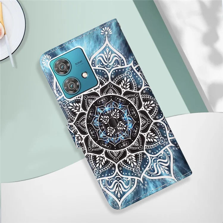 YB Pattern Printing Leather Series-4 for Motorola Edge 40 Neo 5G Leather Case Phone Wallet Cover