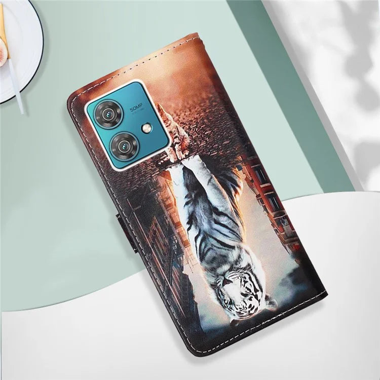 YB Pattern Printing Leather Series-4 for Motorola Edge 40 Neo 5G Leather Case Phone Wallet Cover