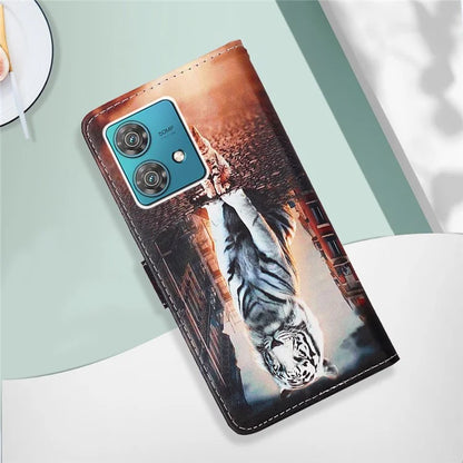 YB Pattern Printing Leather Series-4 for Motorola Edge 40 Neo 5G Leather Case Phone Wallet Cover