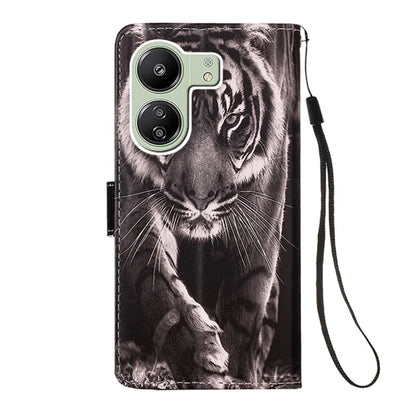 YB Pattern Printing Leather Series-4 for Xiaomi Redmi 13C 4G / Poco C65 4G Leather Case Wallet Flip Cover