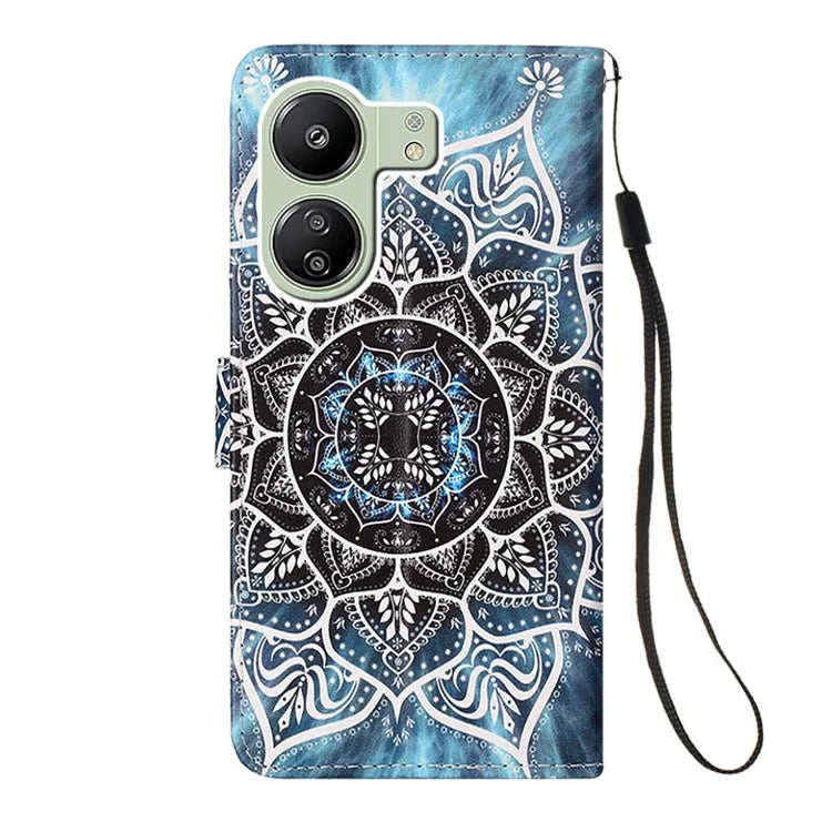 YB Pattern Printing Leather Series-4 for Xiaomi Redmi 13C 4G / Poco C65 4G Leather Case Wallet Flip Cover