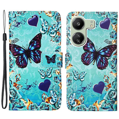 YB Pattern Printing Leather Series-4 for Xiaomi Redmi 13C 4G / Poco C65 4G Leather Case Wallet Flip Cover