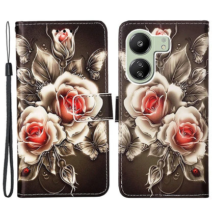 YB Pattern Printing Leather Series-4 for Xiaomi Redmi 13C 4G / Poco C65 4G Leather Case Wallet Flip Cover