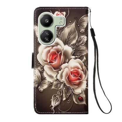 YB Pattern Printing Leather Series-4 for Xiaomi Redmi 13C 4G / Poco C65 4G Leather Case Wallet Flip Cover