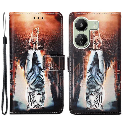 YB Pattern Printing Leather Series-4 for Xiaomi Redmi 13C 4G / Poco C65 4G Leather Case Wallet Flip Cover