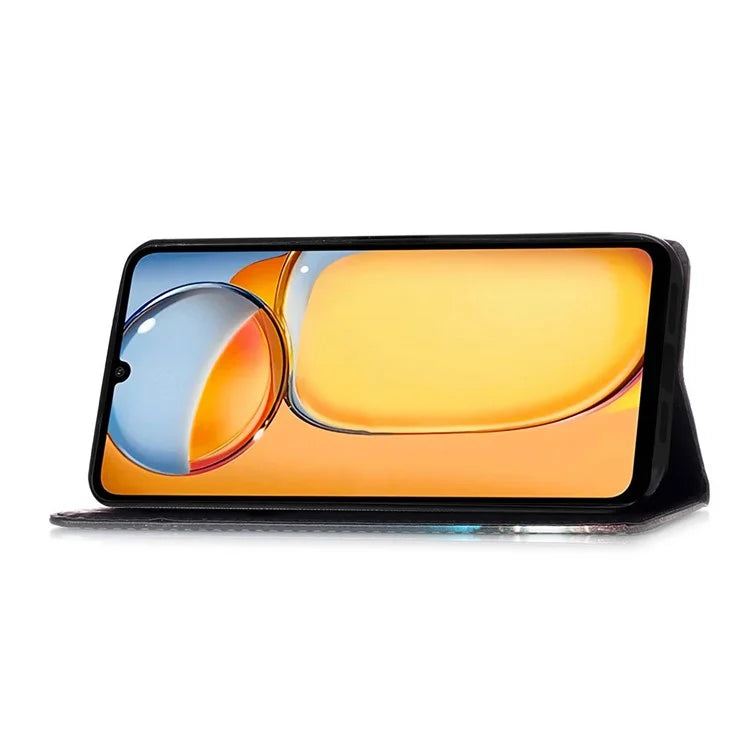 YB Pattern Printing Leather Series-4 for Xiaomi Redmi 13C 4G / Poco C65 4G Leather Case Wallet Flip Cover