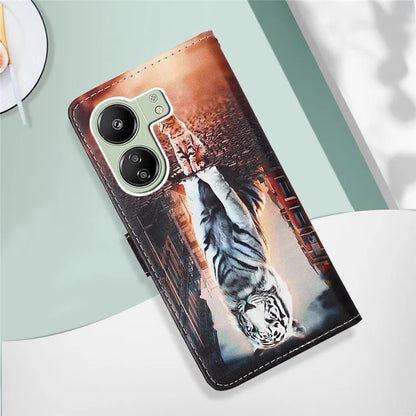 YB Pattern Printing Leather Series-4 for Xiaomi Redmi 13C 4G / Poco C65 4G Leather Case Wallet Flip Cover