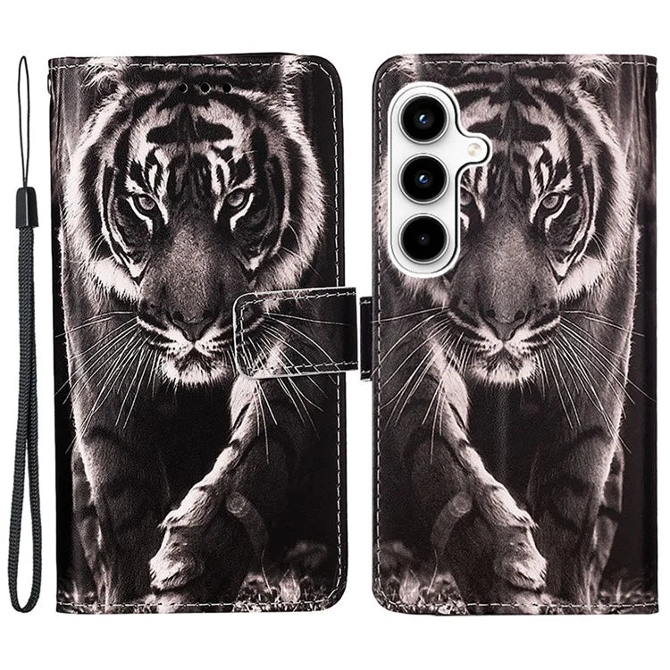 YB Pattern Printing Leather Series-4 for Samsung Galaxy A35 5G Wallet Phone Case with Strap
