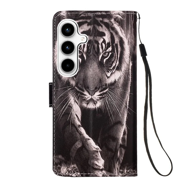 YB Pattern Printing Leather Series-4 for Samsung Galaxy A35 5G Wallet Phone Case with Strap
