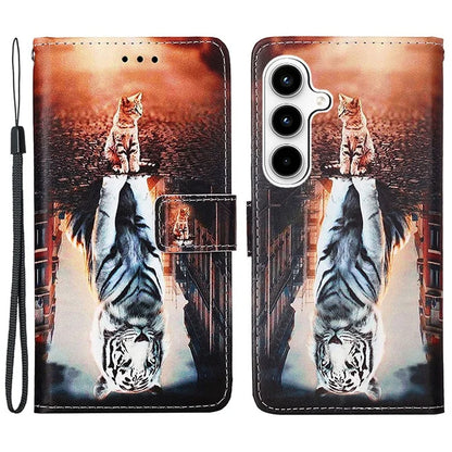 YB Pattern Printing Leather Series-4 for Samsung Galaxy A35 5G Wallet Phone Case with Strap