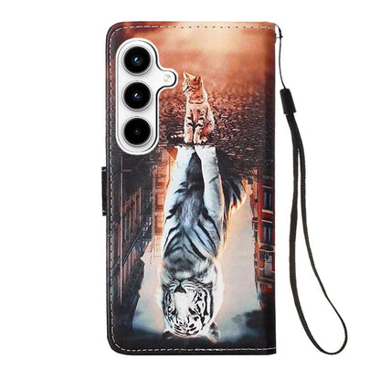 YB Pattern Printing Leather Series-4 for Samsung Galaxy A35 5G Wallet Phone Case with Strap