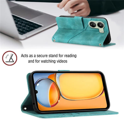 PT005 YB Imprinting Series-6 For Xiaomi Redmi 13C 4G / Poco C65 4G Wallet Leather Case with Strap