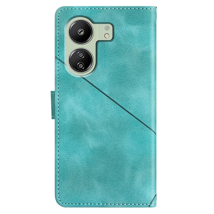 PT005 YB Imprinting Series-6 For Xiaomi Redmi 13C 4G / Poco C65 4G Wallet Leather Case with Strap
