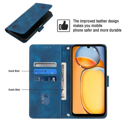PT005 YB Imprinting Series-6 For Xiaomi Redmi 13C 4G / Poco C65 4G Wallet Leather Case with Strap
