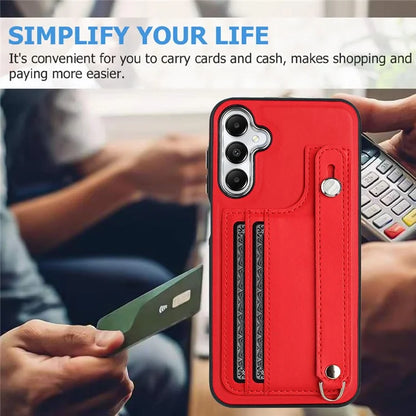 YB Leather Coating Series-5 For Samsung Galaxy A25 5G (Global) (161.0 x 76.5 x 8.3mm) Case Card Slots Phone Cover