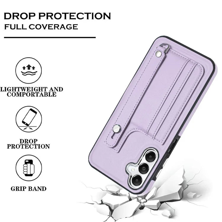 YB Leather Coating Series-5 For Samsung Galaxy A25 5G (Global) (161.0 x 76.5 x 8.3mm) Case Card Slots Phone Cover