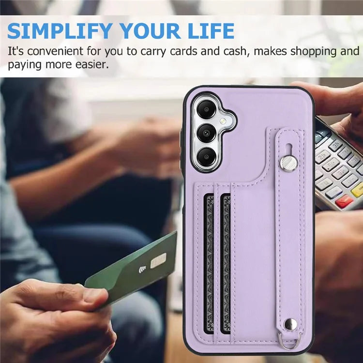 YB Leather Coating Series-5 For Samsung Galaxy A25 5G (Global) (161.0 x 76.5 x 8.3mm) Case Card Slots Phone Cover