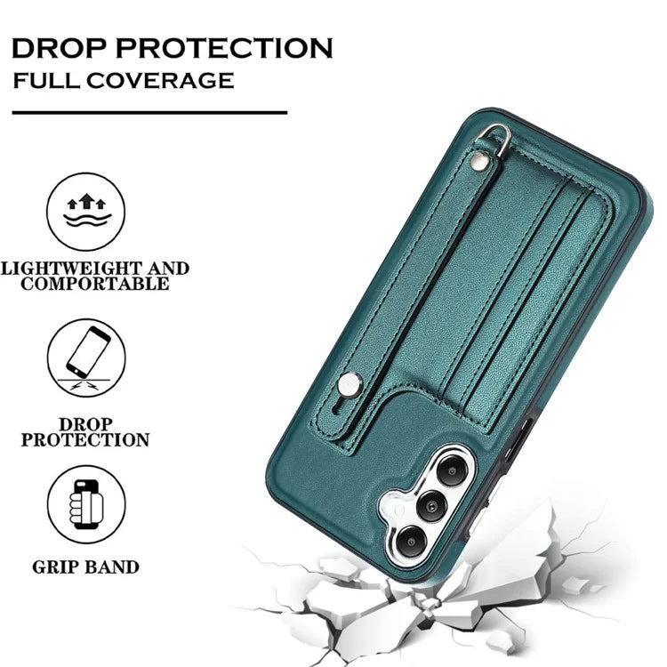 YB Leather Coating Series-5 For Samsung Galaxy A25 5G (Global) (161.0 x 76.5 x 8.3mm) Case Card Slots Phone Cover