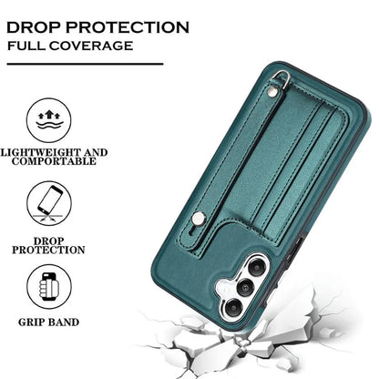 YB Leather Coating Series-5 For Samsung Galaxy A25 5G (Global) (161.0 x 76.5 x 8.3mm) Case Card Slots Phone Cover
