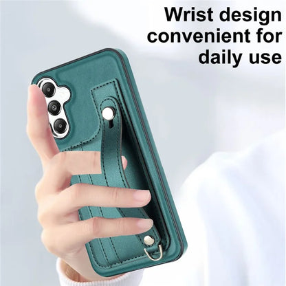 YB Leather Coating Series-5 For Samsung Galaxy A25 5G (Global) (161.0 x 76.5 x 8.3mm) Case Card Slots Phone Cover