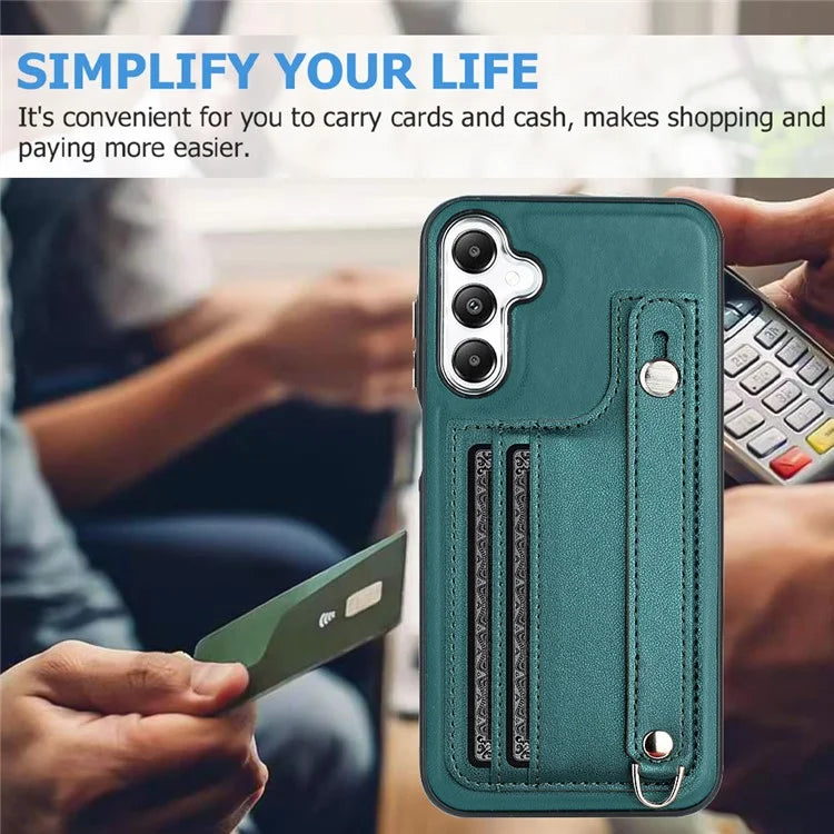 YB Leather Coating Series-5 For Samsung Galaxy A25 5G (Global) (161.0 x 76.5 x 8.3mm) Case Card Slots Phone Cover