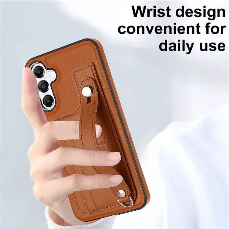 YB Leather Coating Series-5 For Samsung Galaxy A25 5G (Global) (161.0 x 76.5 x 8.3mm) Case Card Slots Phone Cover