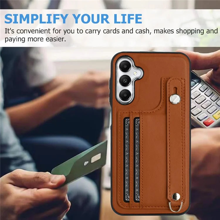 YB Leather Coating Series-5 For Samsung Galaxy A25 5G (Global) (161.0 x 76.5 x 8.3mm) Case Card Slots Phone Cover