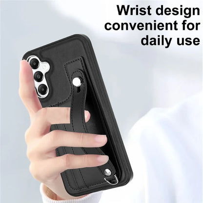 YB Leather Coating Series-5 For Samsung Galaxy A25 5G (Global) (161.0 x 76.5 x 8.3mm) Case Card Slots Phone Cover