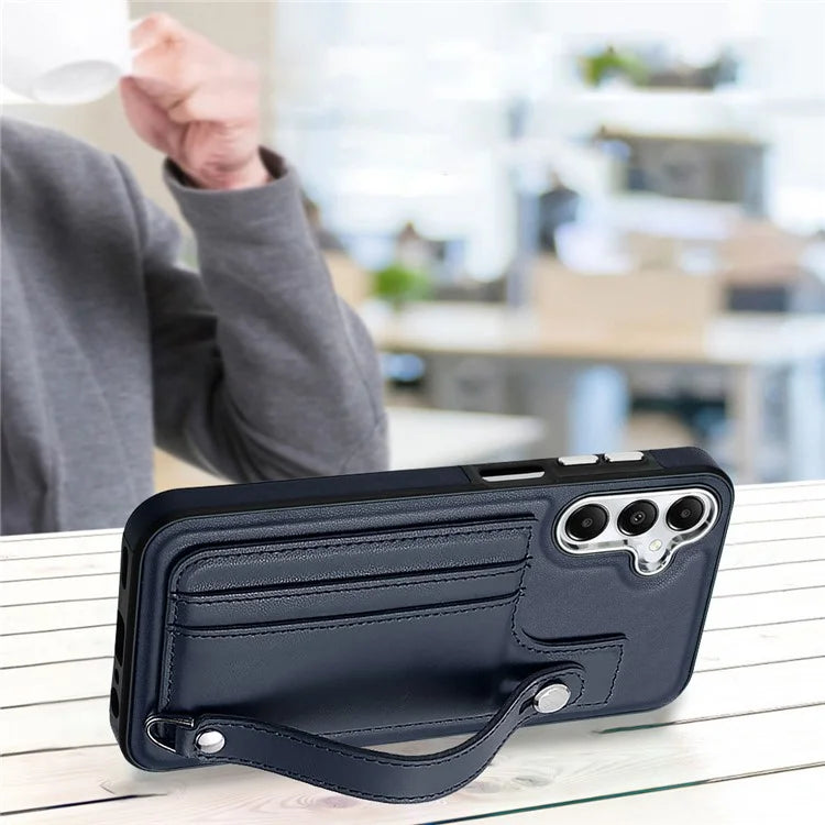 YB Leather Coating Series-5 For Samsung Galaxy A25 5G (Global) (161.0 x 76.5 x 8.3mm) Case Card Slots Phone Cover