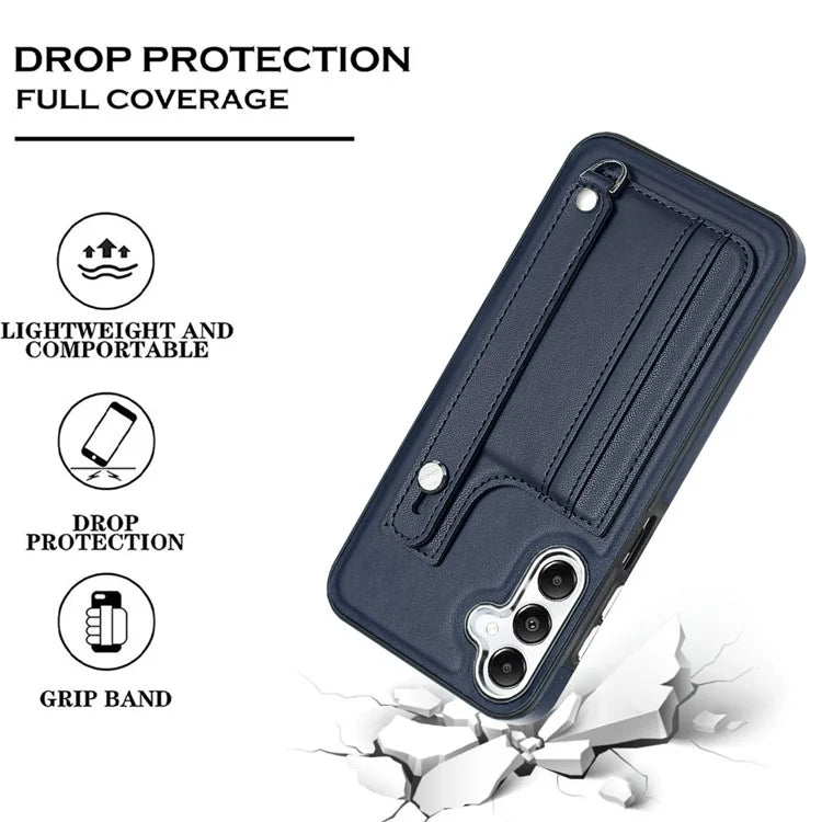 YB Leather Coating Series-5 For Samsung Galaxy A25 5G (Global) (161.0 x 76.5 x 8.3mm) Case Card Slots Phone Cover