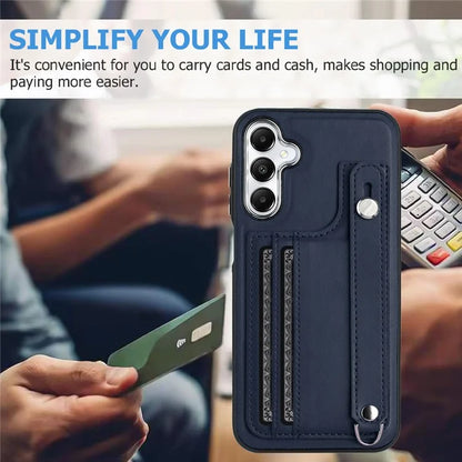 YB Leather Coating Series-5 For Samsung Galaxy A25 5G (Global) (161.0 x 76.5 x 8.3mm) Case Card Slots Phone Cover