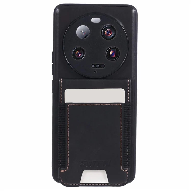 SUTENI H03 For Xiaomi 13 Ultra Case Leather+TPU Back Phone Cover with Card Holder