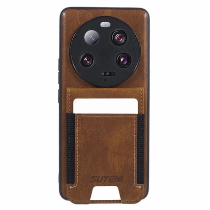 SUTENI H03 For Xiaomi 13 Ultra Case Leather+TPU Back Phone Cover with Card Holder