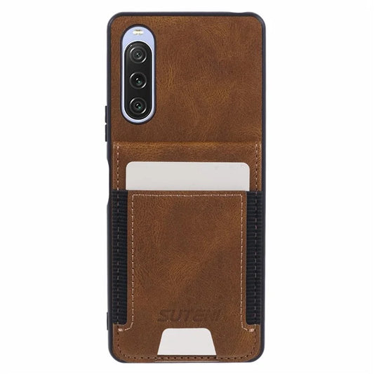 SUTENI H03 For Sony Xperia 10 V Case PU Leather+TPU Anti-Scratch Cover with Card Holder