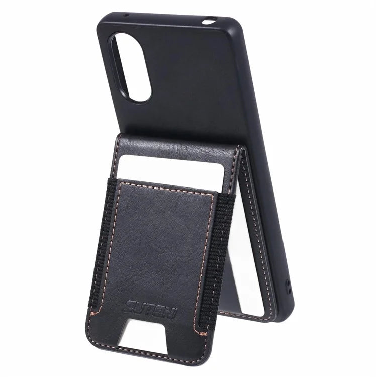 SUTENI H03 For Sony Xperia 5 V Phone Case Scratch-proof Leather+TPU Kickstand Shell