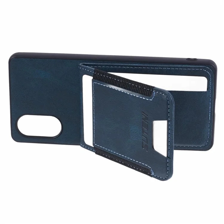 SUTENI H03 For Sony Xperia 5 V Phone Case Scratch-proof Leather+TPU Kickstand Shell