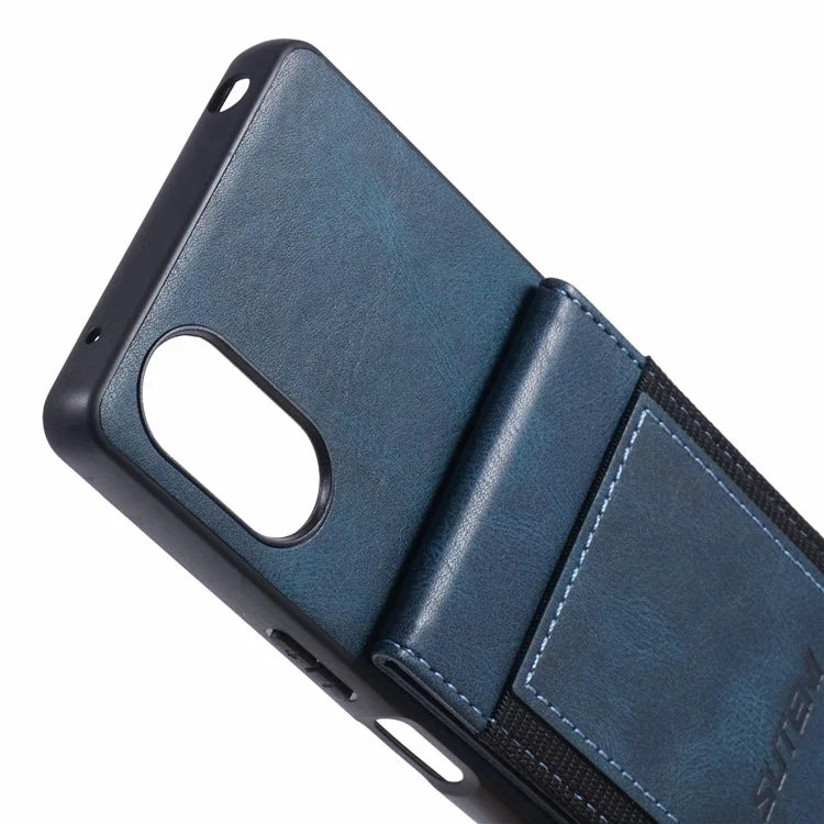SUTENI H03 For Sony Xperia 5 V Phone Case Scratch-proof Leather+TPU Kickstand Shell