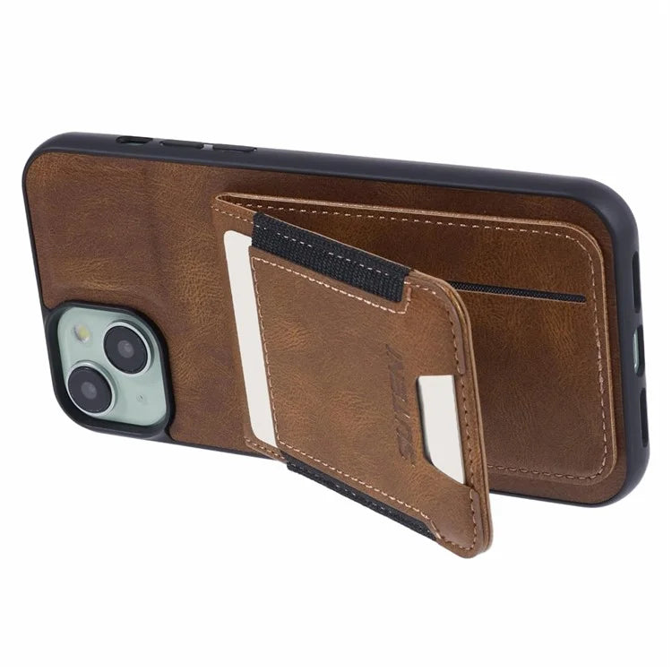 SUTENI H03 For iPhone 14 Plus Back Phone Cover PU Leather Vertical Flip Kickstand Case