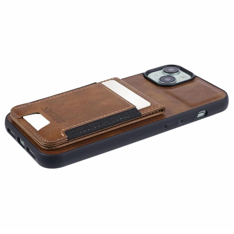 SUTENI H03 For iPhone 14 Plus Back Phone Cover PU Leather Vertical Flip Kickstand Case