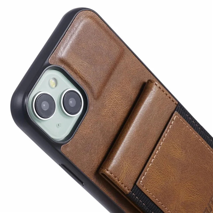 SUTENI H03 For iPhone 14 Plus Back Phone Cover PU Leather Vertical Flip Kickstand Case