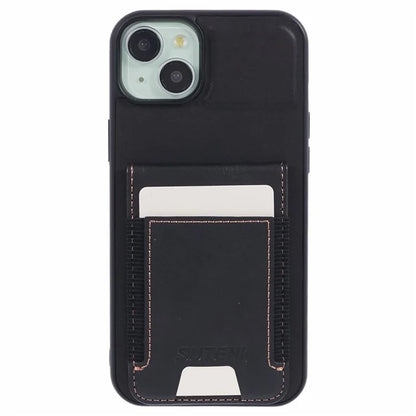 SUTENI H03 For iPhone 14 Plus Back Phone Cover PU Leather Vertical Flip Kickstand Case