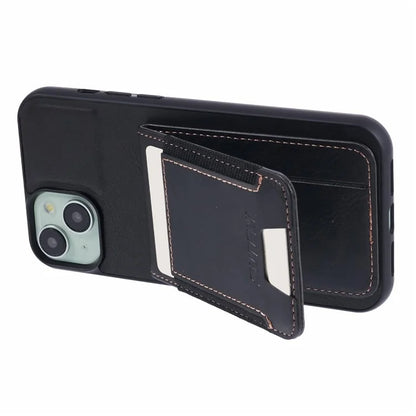 SUTENI H03 For iPhone 14 Plus Back Phone Cover PU Leather Vertical Flip Kickstand Case