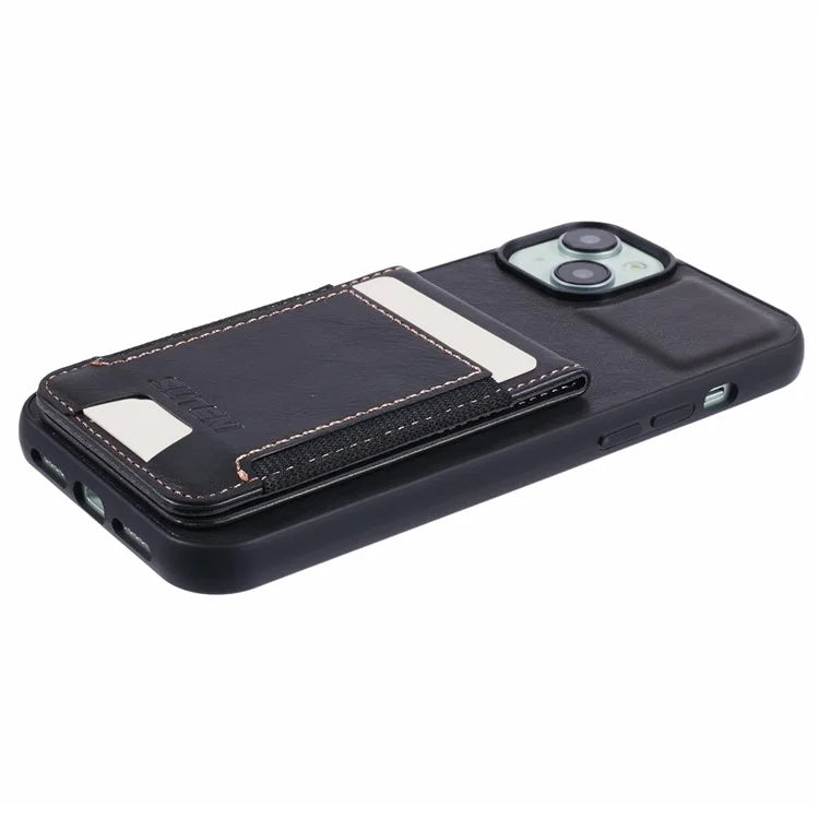SUTENI H03 For iPhone 14 Plus Back Phone Cover PU Leather Vertical Flip Kickstand Case