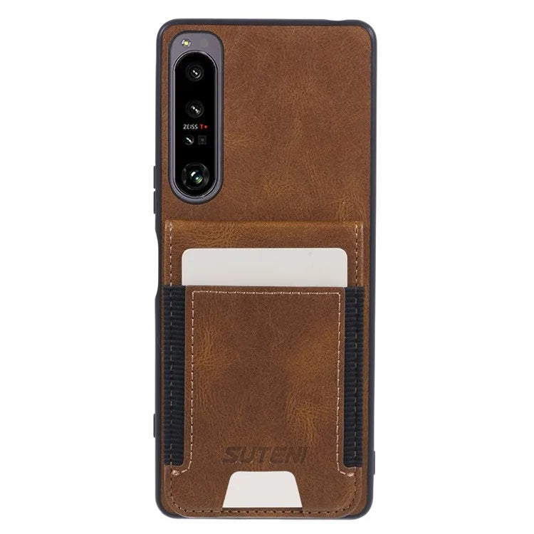 SUTENI H03 For Sony Xperia 1 IV 5G Case Card Slots Leather Back Cover