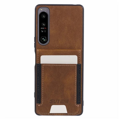SUTENI H03 For Sony Xperia 1 IV 5G Case Card Slots Leather Back Cover
