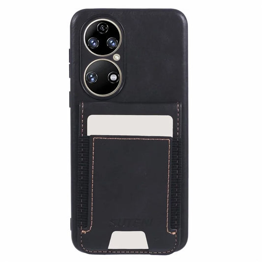 SUTENI H03 For Huawei P50 4G Case Anti-drop Waxy Textured Kickstand Phone Protective Cover