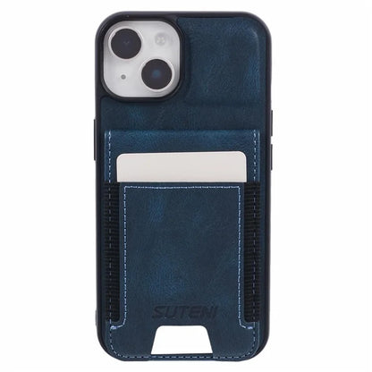 SUTENI H03 For iPhone 13 Case PU Leather+TPU TPU Shockproof Shell with Card Holders
