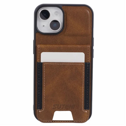 SUTENI H03 For iPhone 13 Case PU Leather+TPU TPU Shockproof Shell with Card Holders
