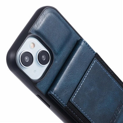 SUTENI H03 For iPhone 15 Case PU Leather Waxy Texture Card Slots Back Cover