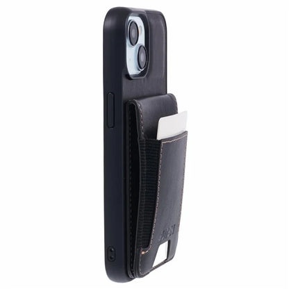 SUTENI H03 For iPhone 15 Case PU Leather Waxy Texture Card Slots Back Cover